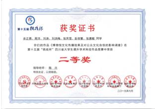 第十五届挑战杯省二等奖